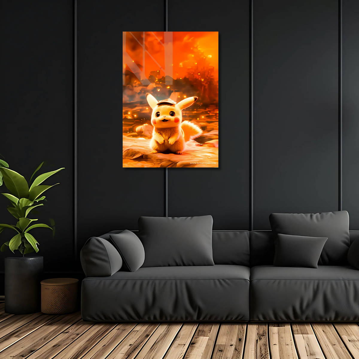 Cute Pikachu Pokemon Neon Poster