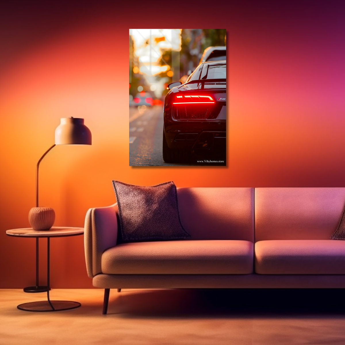 Audi R-8 Back Side Car Neon Poster