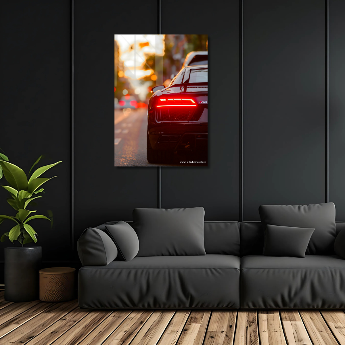 Audi R-8 Back Side Car Neon Poster