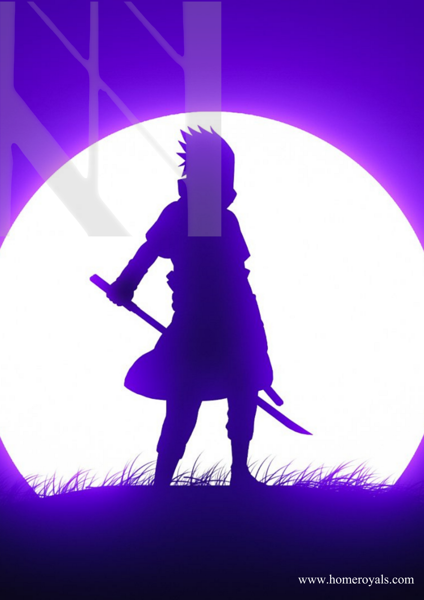 Sasuke Abstrast Naruto Neon Poster