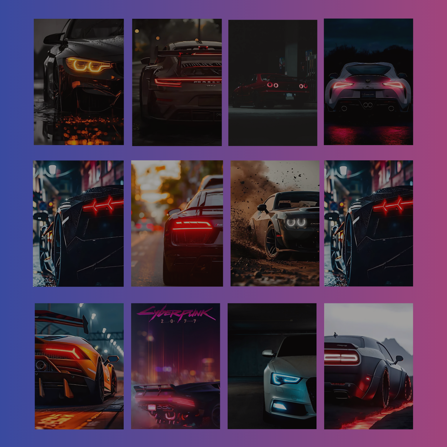 Cars Neon Posters