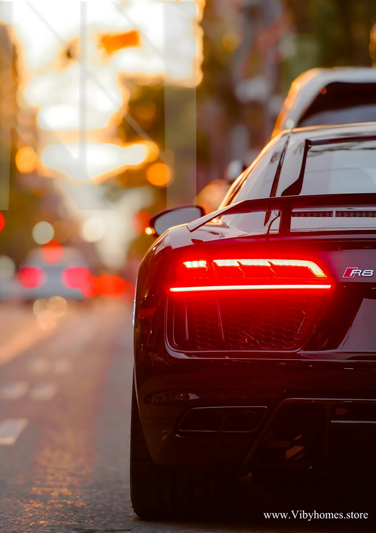 Audi R-8 Back Side Car Neon Poster