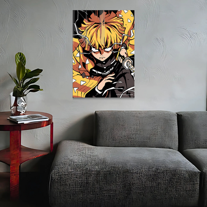 Zenitsu Demon Slayer Anime Metal Poster