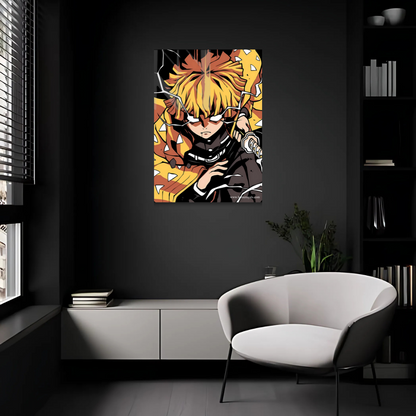 Zenitsu Demon Slayer Anime Metal Poster