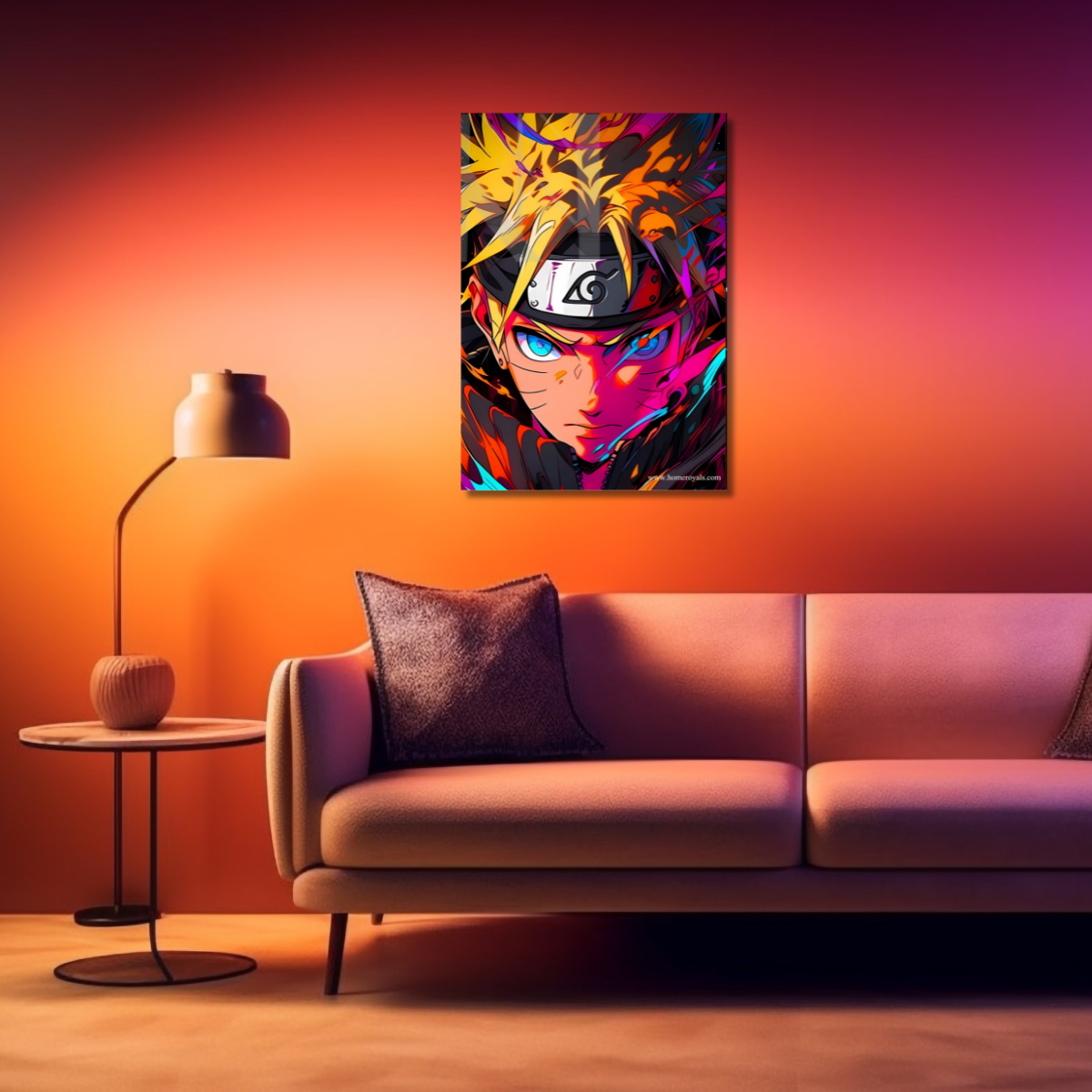 Naruto Close Up Neon Poster
