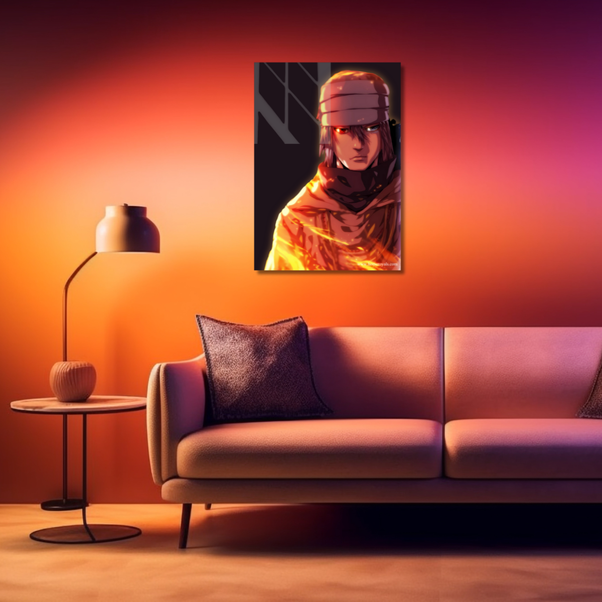 Adult Sasuke Naruto Neon Poster
