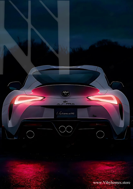 Toyota Supra Back Side Car Neon Poster