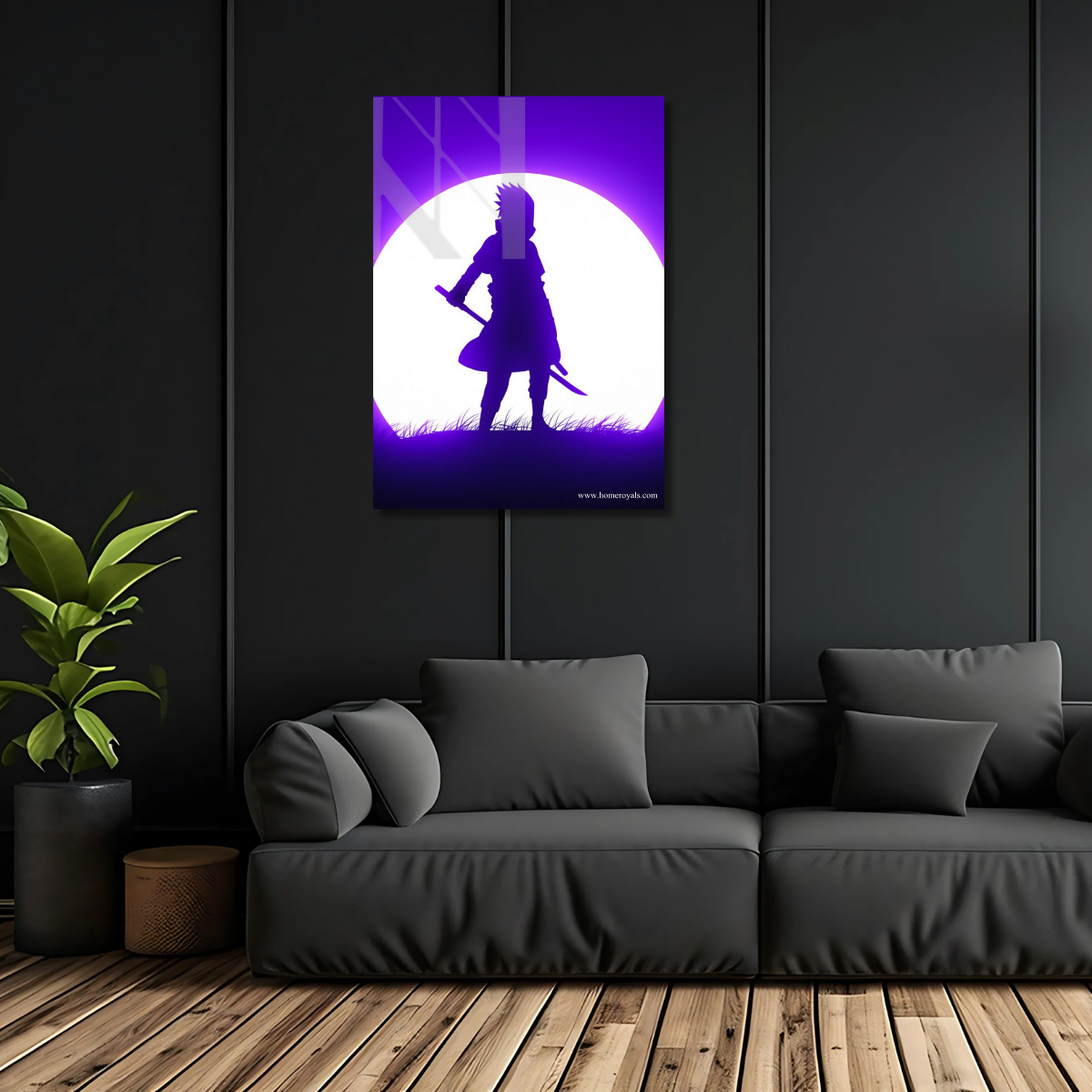 Sasuke Abstrast Naruto Neon Poster