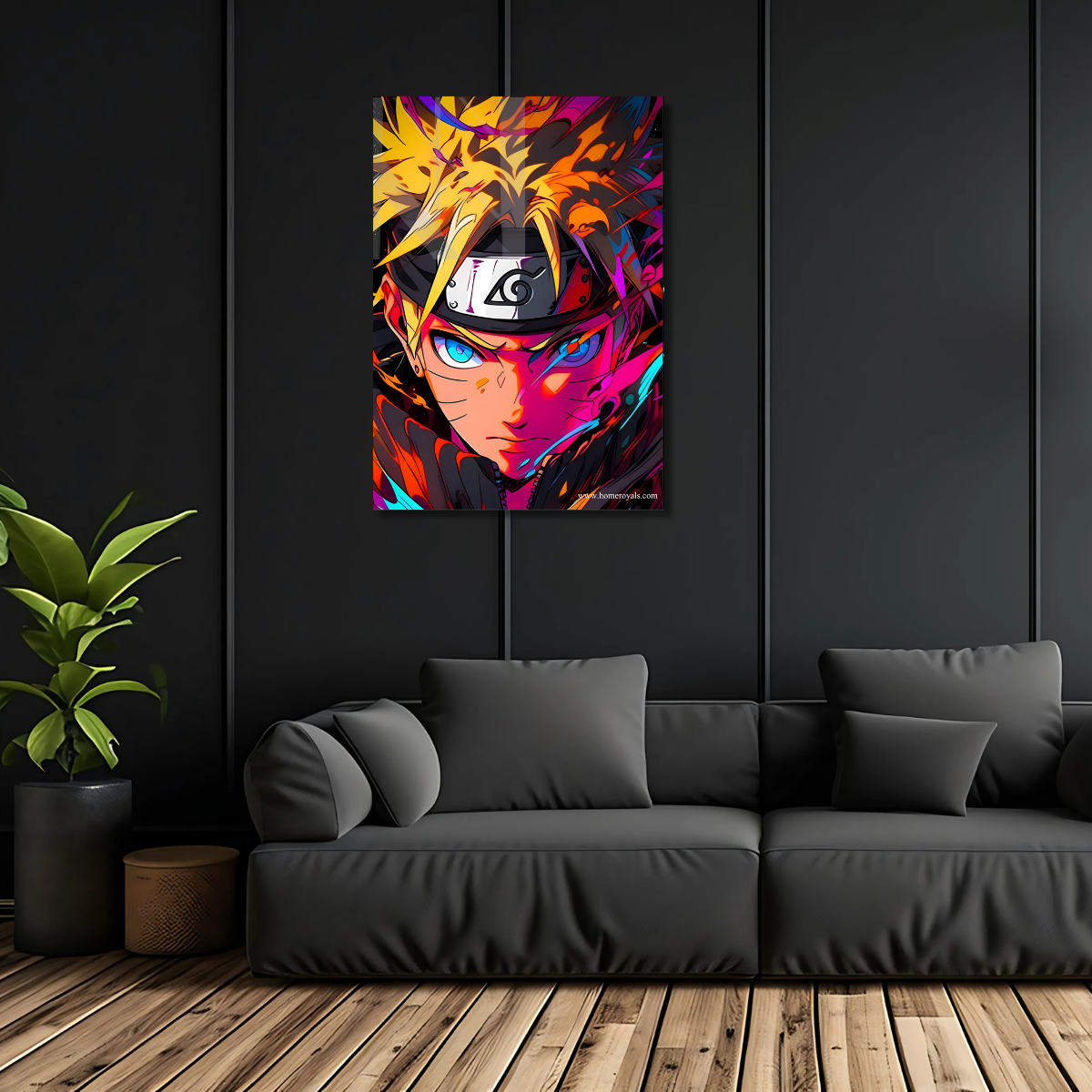 Naruto Close Up Neon Poster