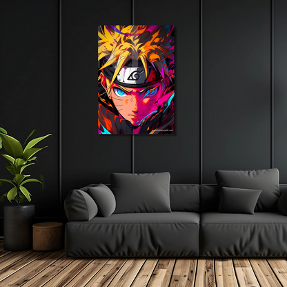 Naruto Close Up Neon Poster