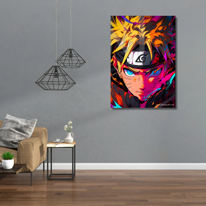 Naruto Close Up Neon Poster
