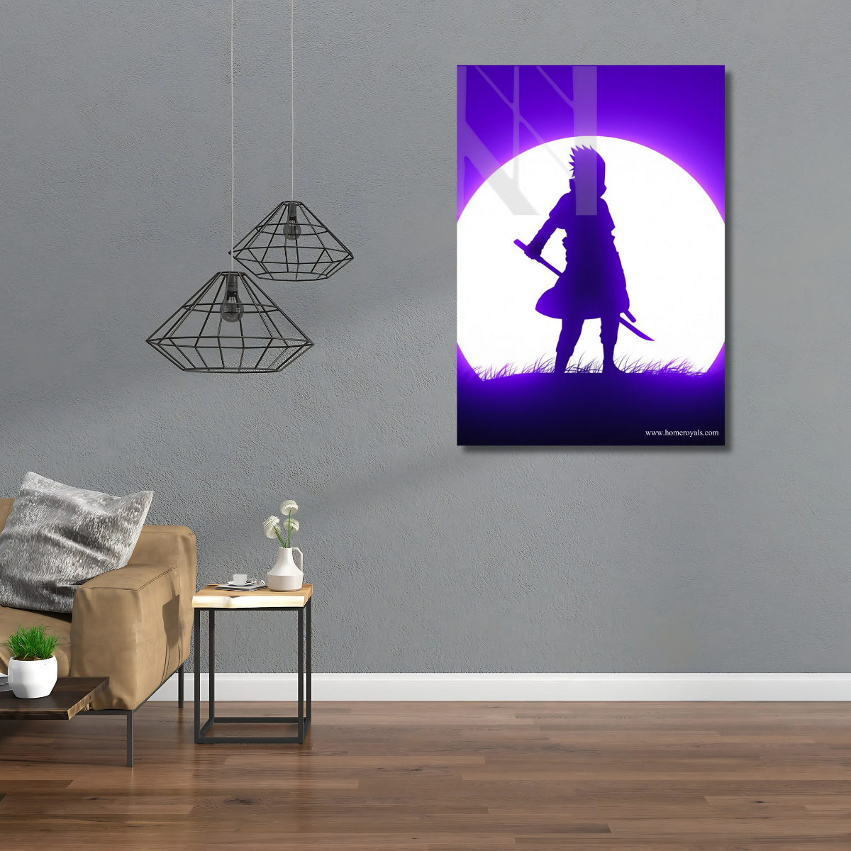 Sasuke Abstrast Naruto Neon Poster
