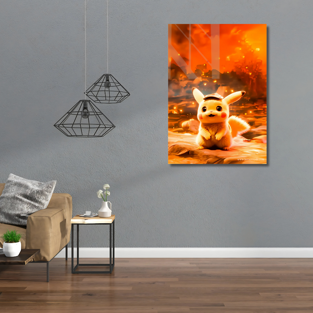 Cute Pikachu Pokemon Neon Poster