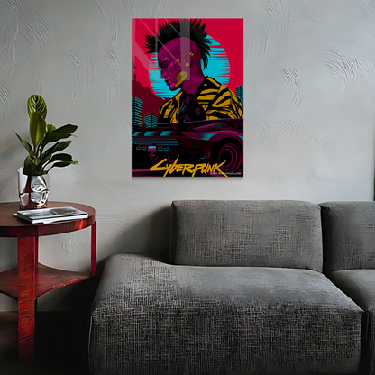 Cyber Punk Gaming Metal Poster