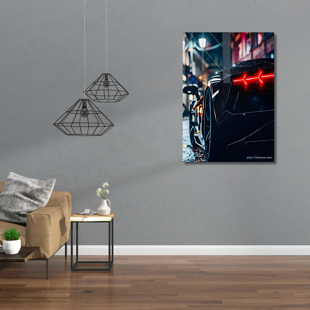 Lamborghini Aventador SVJ Back Side Car Neon Poster