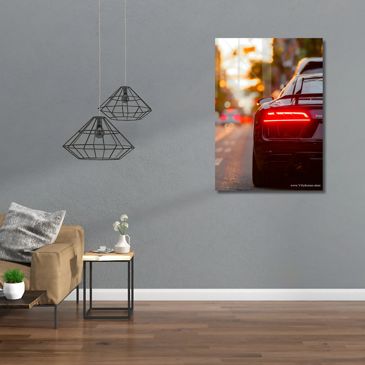 Audi R-8 Back Side Car Neon Poster