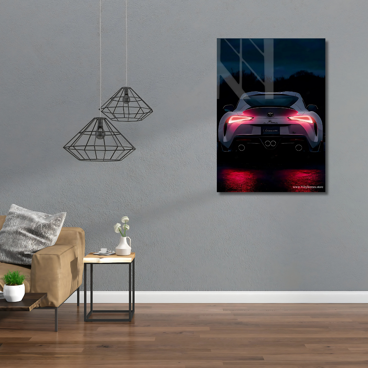 Toyota Supra Back Side Car Neon Poster