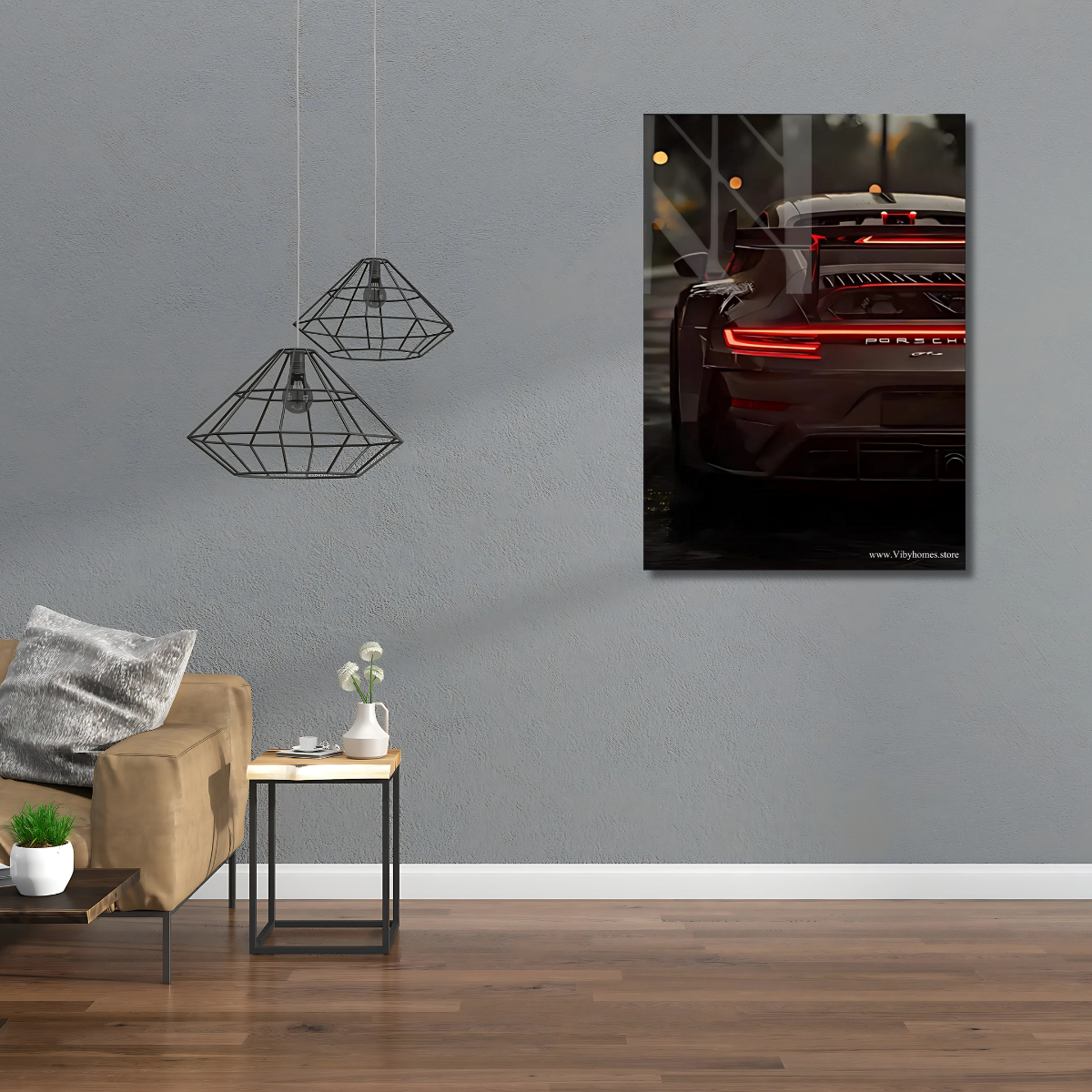 Porsche 911 Back Side Car Neon Poster