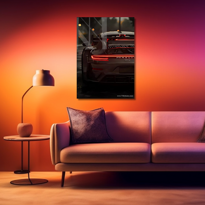 Porsche 911 Back Side Car Neon Poster
