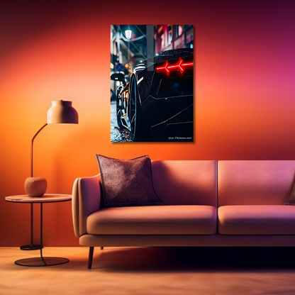 Lamborghini Aventador SVJ Back Side Car Neon Poster