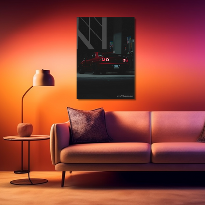 Nissan Skyline GT-R Back Side Car Neon Poster