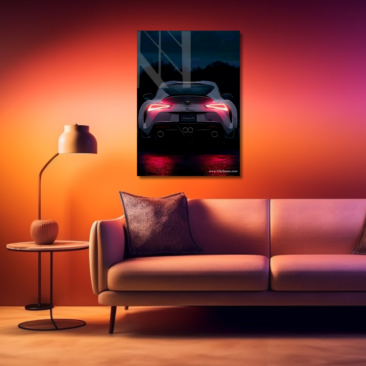 Toyota Supra Back Side Car Neon Poster