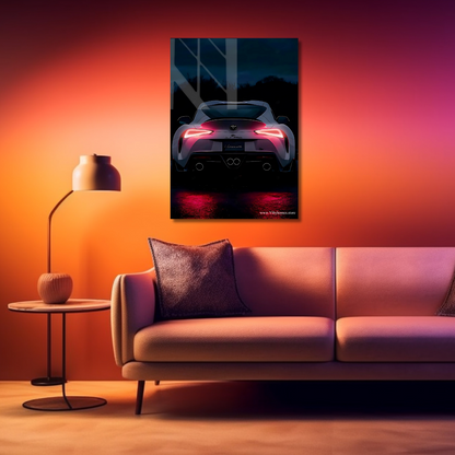 Toyota Supra Back Side Car Neon Poster