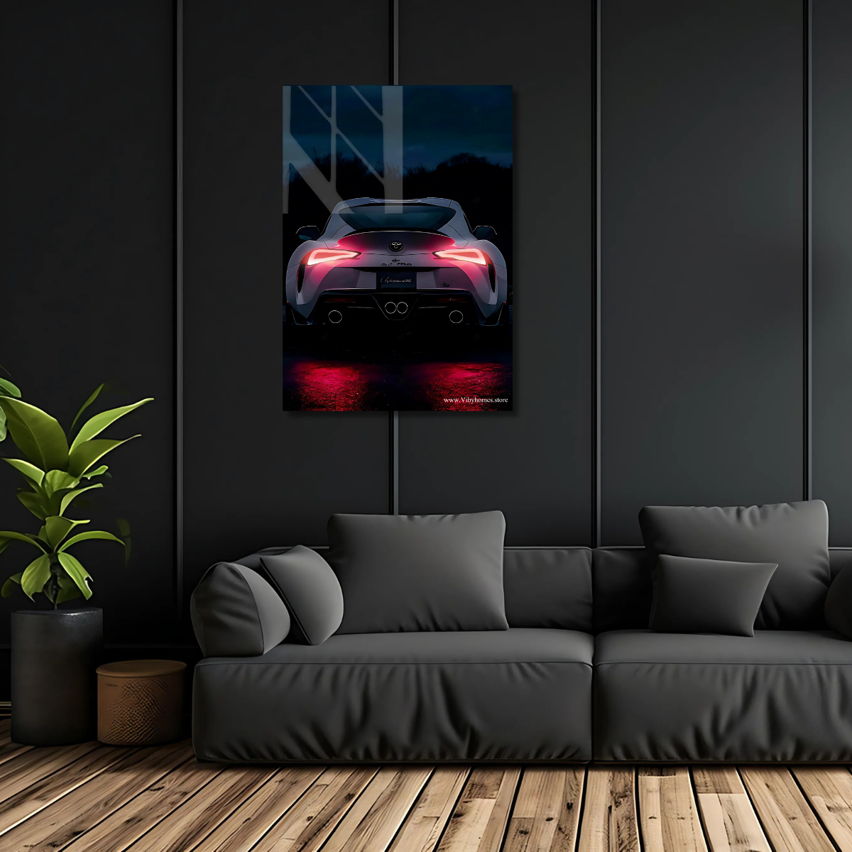 Toyota Supra Back Side Car Neon Poster