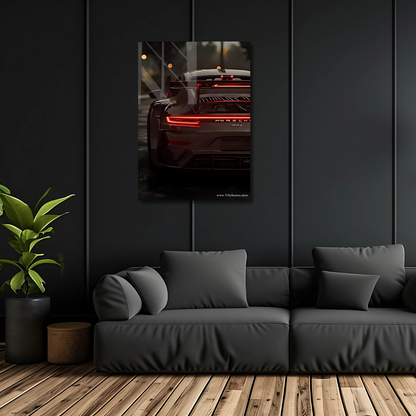 Porsche 911 Back Side Car Neon Poster
