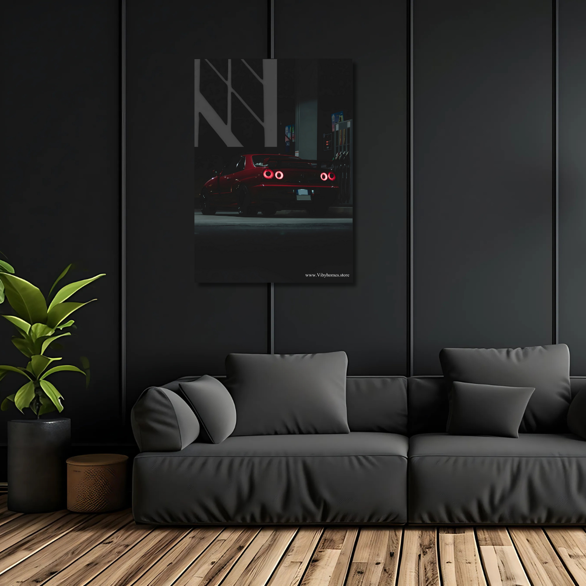 Nissan Skyline GT-R Back Side Car Neon Poster