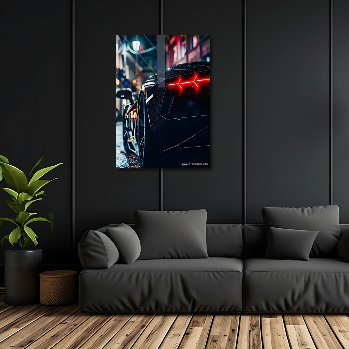 Lamborghini Aventador SVJ Back Side Car Neon Poster