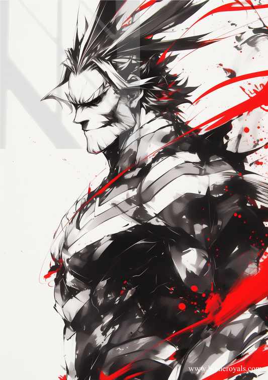 All Might Abstrast MHA Neon Poster