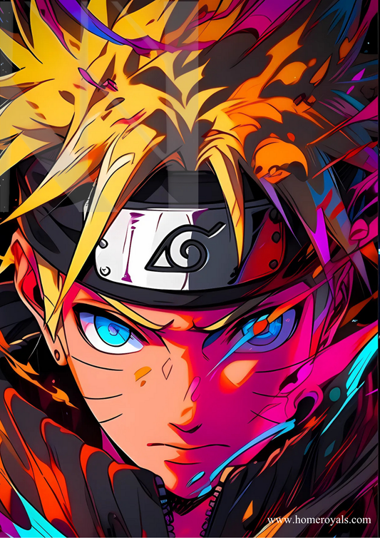 Naruto Close Up Neon Poster