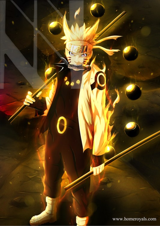 Naruto Sage Of Six Paths Neon Poster
