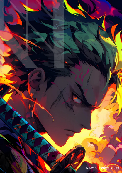 Zoro One Piece Anime Neon Posters