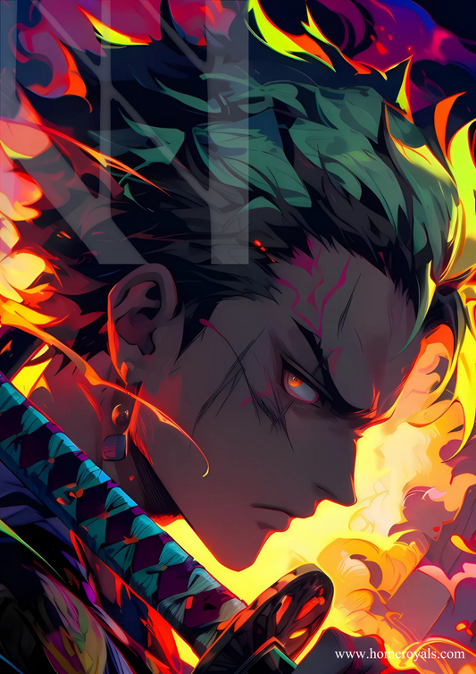 Zoro One Piece Anime Neon Posters